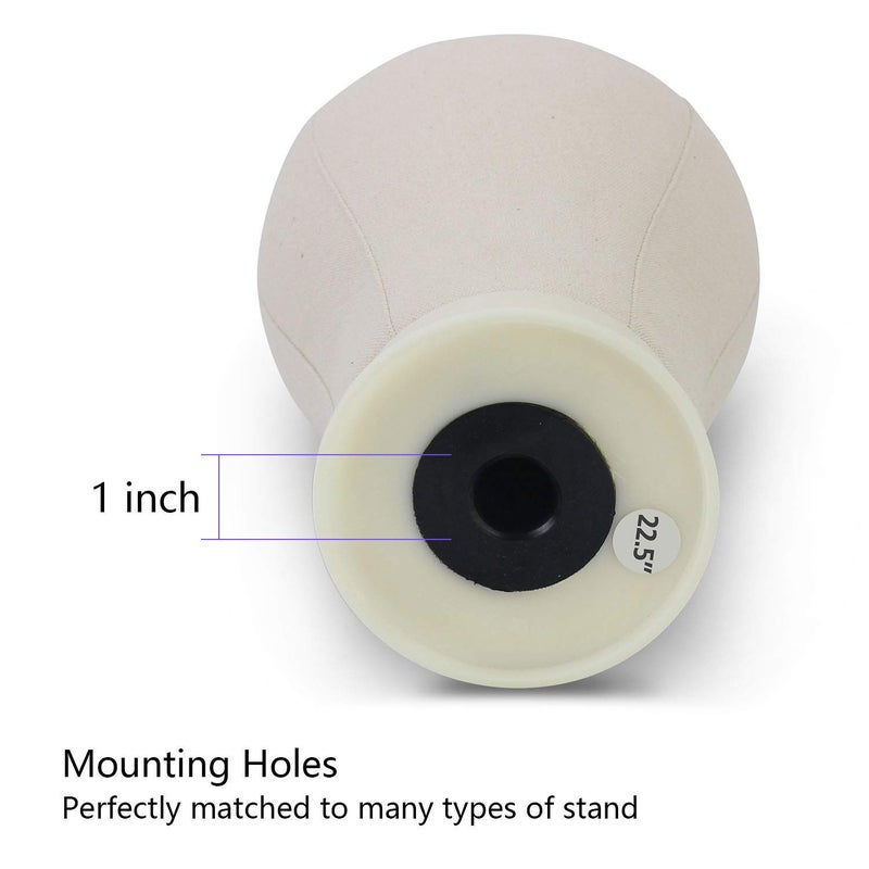EERYA 22.5 Inch Wig Head Stand Set for Wig Making Display Styling Training Poly Canvas Block Head with Mount Hole Mannequin Manikin Head Stand( 22.5 Inch) - Image 3